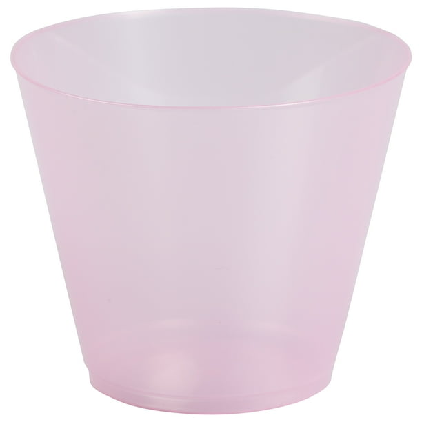JAM Plastic Glasses Party Pack, 9 oz Tumblers, Baby Pink, 72 Hard