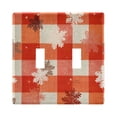 thumbnail image 2 of Dailycode Light Switch Plate Covers 3 Gang Wall Plate Plastics Outlet Covers for Kitchen Home Office Decor Snowflake Red Plaid, 2 of 8