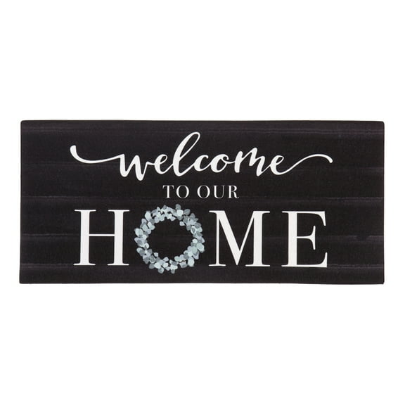 Evergreen Sassafras Switch Mat - Eucalytpus Welcome, 22 x 10 inch Interchangeable Entrance Doormat