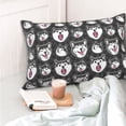 thumbnail image 4 of KLL HUSKY Face Pillow Covers Envelope Closure,Super Soft and Cozy Fuzzy Fleece Pillow Case Cover (No pillow core） 16"x24", 4 of 5