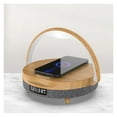 thumbnail image 5 of 5 In 1 Bluetooth-Compatible5.0 Wood Grain Speaker 10W Wireless Fast Chargers Stand LED Lamp Alarm Clock ,Quality Sound, 5 of 7