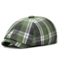 thumbnail image 2 of ZQUUVOU Men's 8 Panel Wool Blend Newsboy Cap Herringbone Art Head Cap Cotton Beret Hat Army Green, 2 of 3