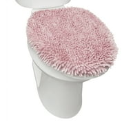 TOWN & COUNTRY BASICS Spa Step Noodle Solid Bathroom Toilet Lid Cover, Plush, Soft, and Absorbent, Machine Washable, Blush, 18.5"x19.6"