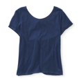 thumbnail image 1 of Camiseta básica recortada con nudo en la espalda Aeropostale para mujer azul XS, 1 of 4