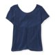thumbnail image 1 of Camiseta básica recortada con nudo en la espalda Aeropostale para mujer azul XS, 1 of 4