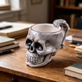 thumbnail image 2 of KOYPTL Glossy 3D Skull Glass Coffee Mug with Skeleton Bone Handle,Gothic Spooky Novelty Drink Cup,Halloween Gift Decor for Coffee Tea Hot Cocoa Daily Use Gray, 2 of 7