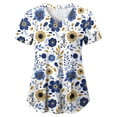 thumbnail image 4 of COMVALUE Print Scrubs for Women Nurse Vet Pediatric with Design Fit Plus Size Scrub Tops 2026 Spring Summer Scrub Shirts (Blue, XXL), 4 of 5
