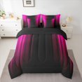 thumbnail image 2 of Feelyou Stripes Abstract Twin Bedding Sets 7pcs, Pink Fashion Lines Bedding Comforter Set, 2 of 8
