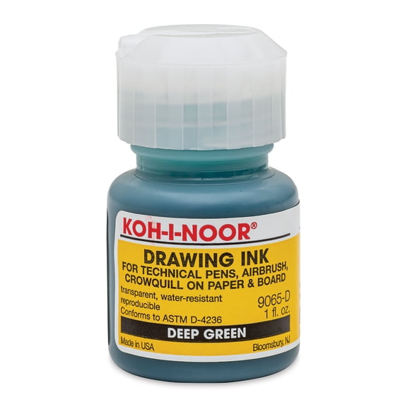 Koh-I-Noor Water-Resistant Drawing Ink - 1 oz, Deep Green