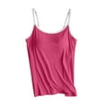 thumbnail image 2 of Women's Camisole with Built in Padded Bra Adjustable Spaghetti Strap Tank Top Cami Comfort Hot Pink S, 2 of 5