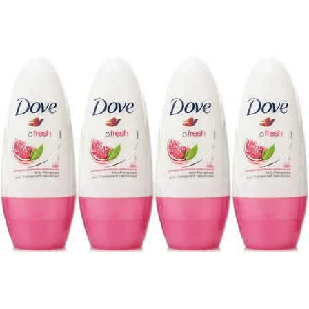 Dove Antiperspirant Deodorant Roll-On, Pomegranate/Lemon Verbena, 1.7Oz, 4 Pack