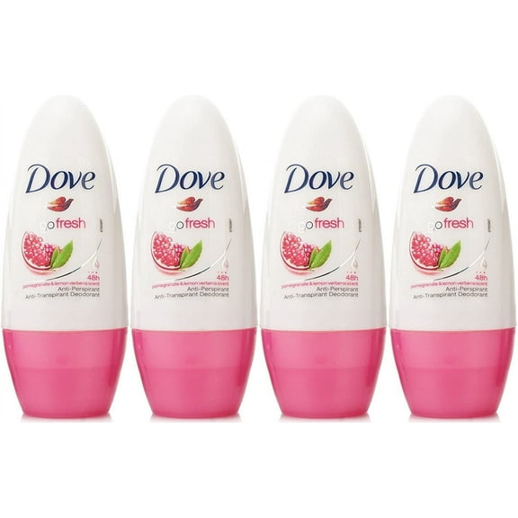 Dove Antiperspirant Deodorant Roll-On, Pomegranate/Lemon Verbena, 1.7Oz, 4 Pack