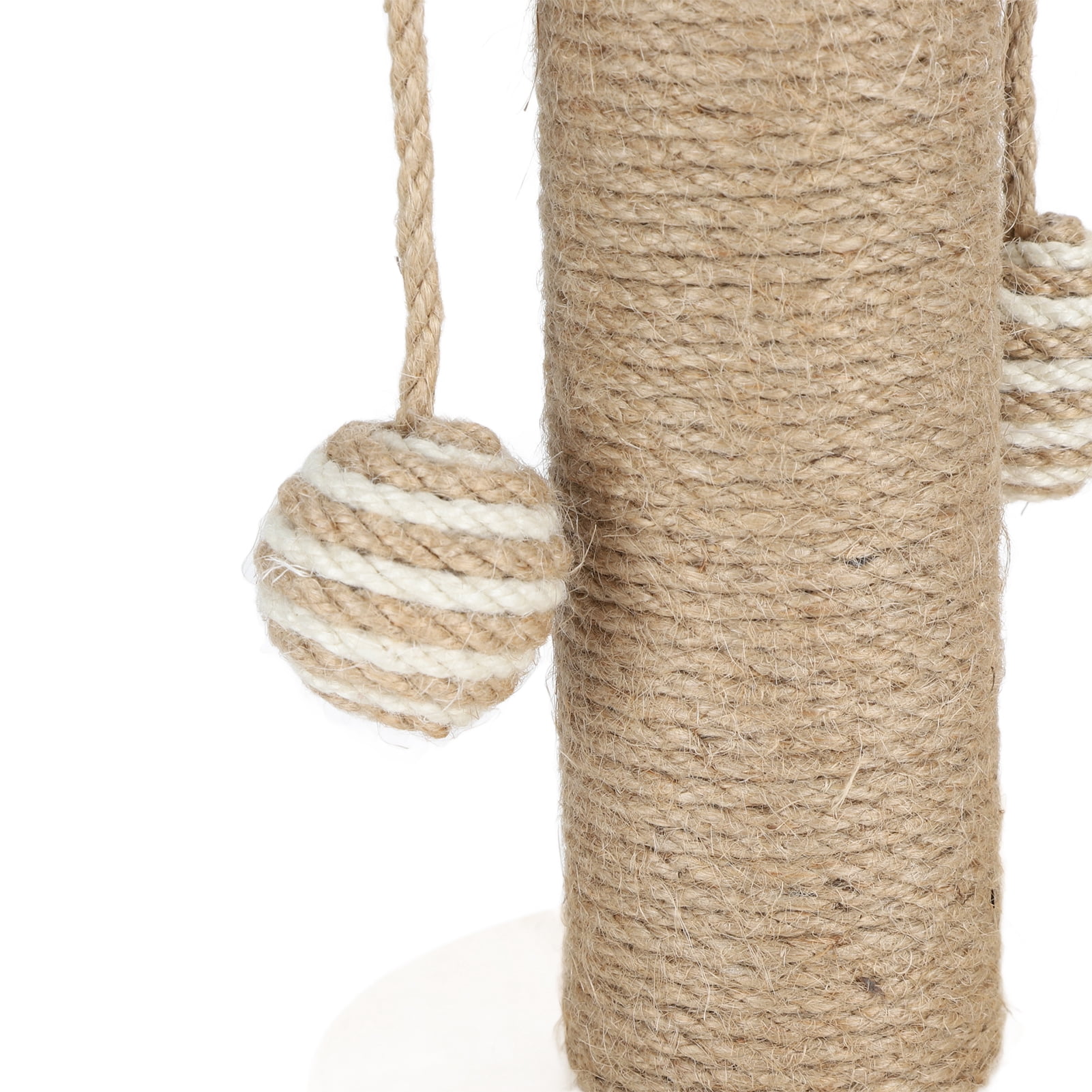 YAHHU Cat Scratching Post 2 Layer Ball Track Interactive Tall Kitten Scratcher with Teasing Wand for Indoor Cats Oval Mushroom Turntable (15.3 inches / 39 cm)
