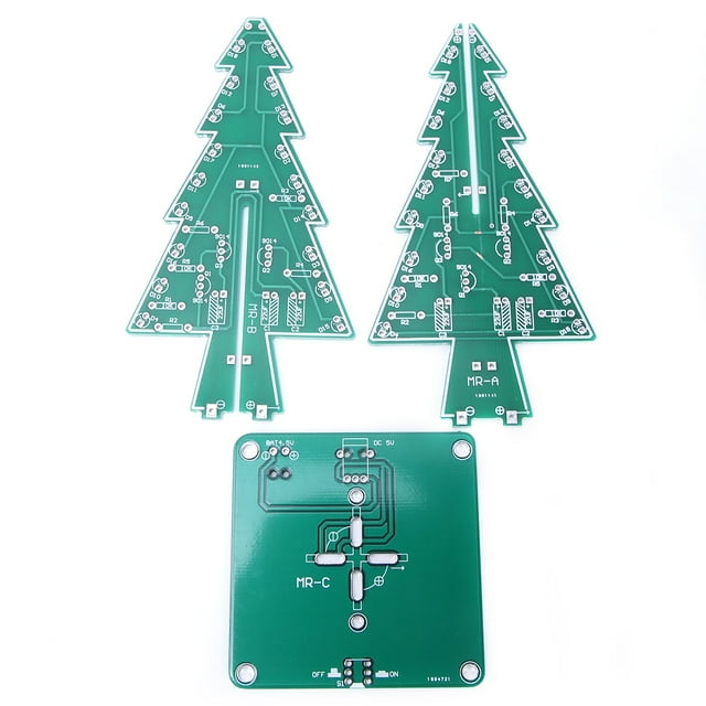 PCB de árbol de Navidad LED, kit de circuito electrónico de bricolaje de árbol de Navidad 3D, resultados impresionantes