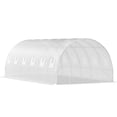 thumbnail image 6 of Walk-in Tunnel Greenhouse, 20 x 10 x 7 ft Portable Plant Hot House w/ Galvanized Steel Hoops, 3 Top Beams, Diagonal Poles, 2 Zippered Doors & 12 Roll-up Windows, White, 6 of 9
