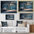 thumbnail image 4 of Designart "Nighttime Floral Canopy in Snowy Park" Landscapes Framed Wall Art Decor - Country Blue Forest Winter Entryway Framed Wall Art, 4 of 6