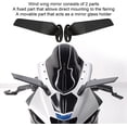 thumbnail image 2 of Enhanced Motorcycle Rearview Mirror Wind Wing: 2pcs Adjustable Rotating Side Mirrors with Wide Viewing Angle, ATV Motorcycle Wing Rearview Mirrors Replacement - Compatible with Ninja, 250, 300, H2, H…, 2 of 5