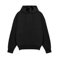 thumbnail image 5 of Cotton Zip Up Hoodie for Men Fall Winter Casual Jacket with Hood Pockets Solid Color Sports Sweatshirt Coat (3XL, Black), 5 of 6