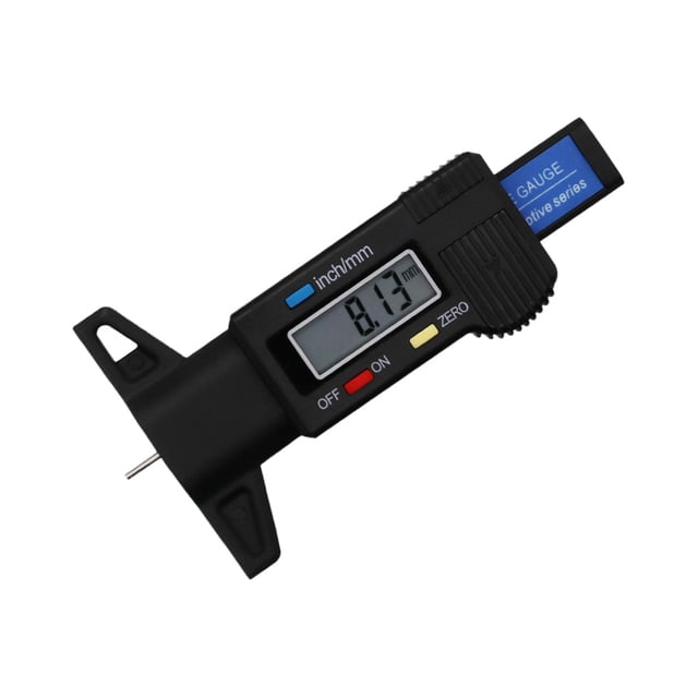 Maoww Tire Thread Depth Vernier Caliper 0-25.4mm Meter Automobile Thickness Detection Slide Resettable Portable Gauge Tool Black 1Set