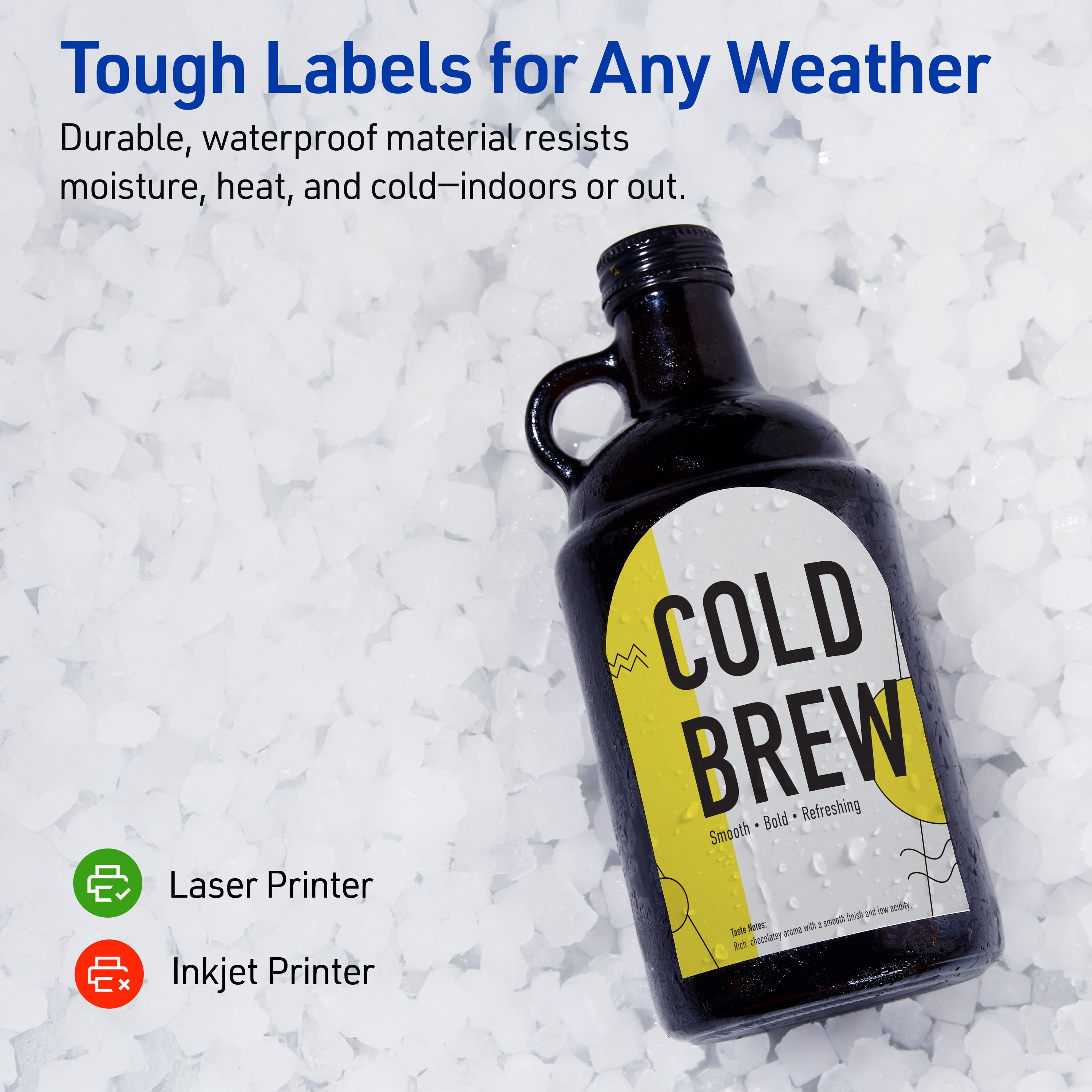 Avery Waterproof Arched Labels, 4.75" x 3.5", 100 Total