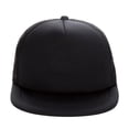 thumbnail image 2 of MKKAS Flat Bill Snapback Trucker Hat for Men Women, Mesh Back Hip Hop Streetwear Cap, Structured Contrast Color Baseball Hat, Mens Hat Womens Hats, Ball Caps, Black, 2 of 3