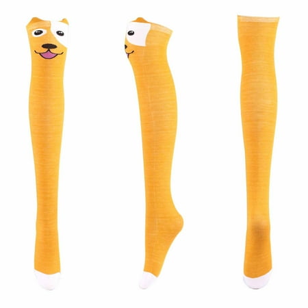 

Zedker Socks For Women Autumn Winter Women Striped Cute Cartoon High Stockings Over-the-knee Stockings Clearance