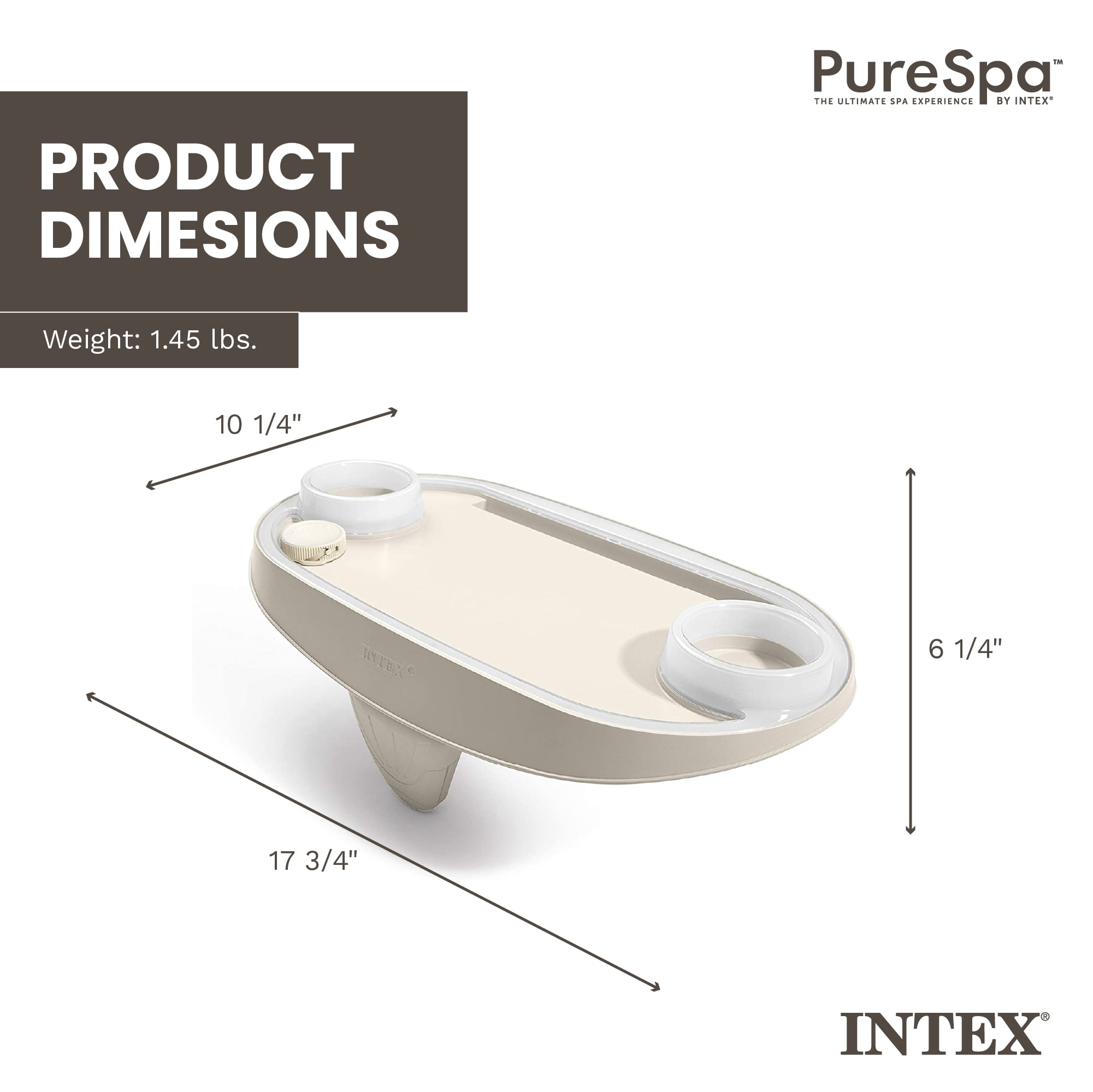 Intex 28520E Tablet Mobile Phone Spa Tray Accessory with LED Light Strip, White