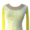 thumbnail image 3 of LIUHUO Custom Figure Skating Dress Girls Ladies Spandex Yellow with White Lace Diamond Embellishments, 3 of 7