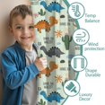 thumbnail image 3 of Blackout Kids Curtains,LightGreen Cartoon Dinosaurs Cactuses Pattern Childrens Insulated Curtains Set Of 2,Bedroom Essentials,Toddler Room Decor 52"x84", 3 of 5