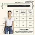 thumbnail image 5 of Women Leather Belt With Long Gold Curved Pin Buckle, 5 of 5