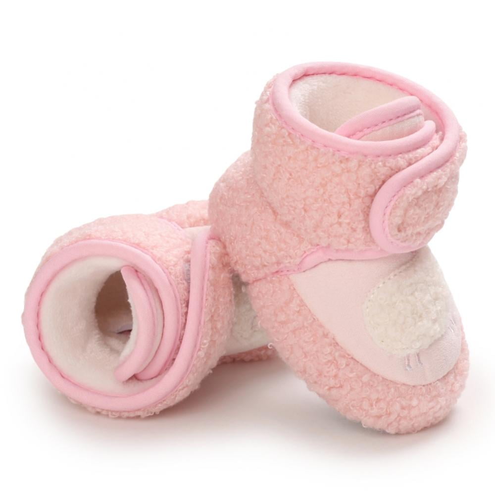UniBaby7 Infant Baby Boys Girls Slippers Anti-Skid Sole Winter Snow Boots Newborn Toddler Prewalker Warm Booties Stay On House Walker Crib Shoes