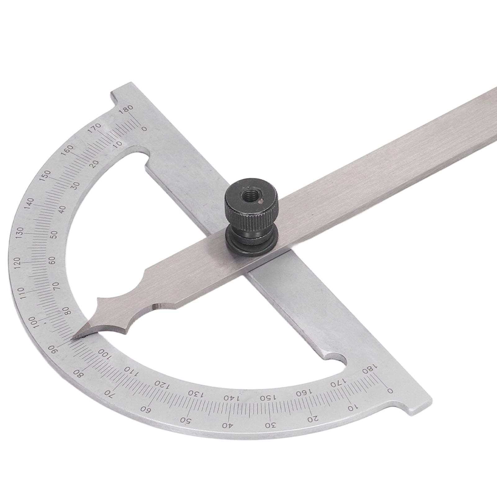 LAZIOEGR Carbon Steel Angle Protractor 0-180 Degree Angle Finder Woodworking Ruler Measure Tool, 5.91 x 7.87 inches / 150 x 200 mm, Silver