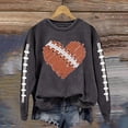 thumbnail image 4 of Womens Football Sweatshirts Cute Love Heart Graphic Long Sleeve Crewneck Tops Lightweight Game Day 2025 Fall Trendy Blouses Grey L, 4 of 4