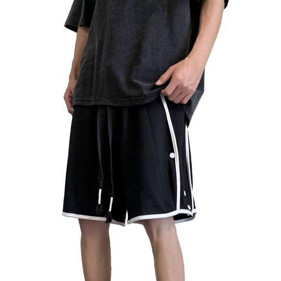 Ramiter Mens Shorts Men Spring And Summer Pant Casual All Solid Color Painting Loose Plus Size Trouser Fashion Beach Pockets Short Black,3XL