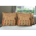 thumbnail image 6 of Ambesonne African Throw Pillow Cover 4 Pack, Aboriginal Girls Art, 18", Multicolor, 6 of 7