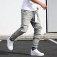 thumbnail image 3 of 2026 New Men's Light Wash Graphic Distressed Skinny Stretch Jeans: Flexible Durable Denim | Standard (30-40) & Big & Tall (1XL-6XL) Sizing, 3 of 9