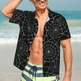 thumbnail image 7 of Kll Men'S Hawaiian Shirt Short Sleeve Button Down Beach Shirts-Spider Web Black, 7 of 7