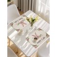 thumbnail image 5 of Easter Placemats Set of 8, Spring Farmhouse Vintage Bunny Flower Leaf Beige Placemats for Dining Table, Place Mats for Kitchen Tabletop, Waterproof Wipeable Dining Table Mats Set, 5 of 9