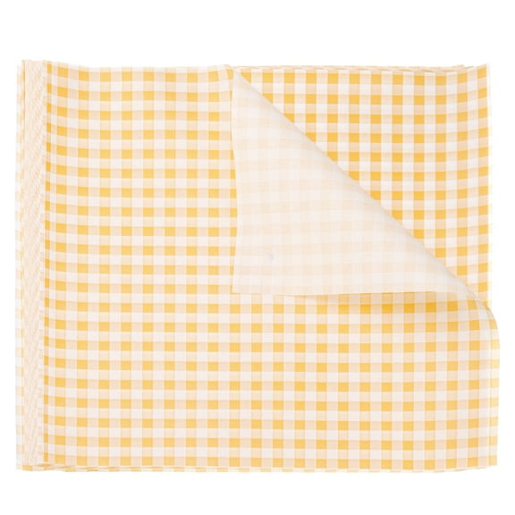 Uxcell 100pcs Square Checkered Wax Paper Sheets 9.84" x 9.84" for Sandwich Baking Paper, Yellow