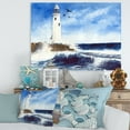 thumbnail image 1 of Designart Lighthouse On The Rocky Island With Seagulls Canvas Wall Art, 1 of 4