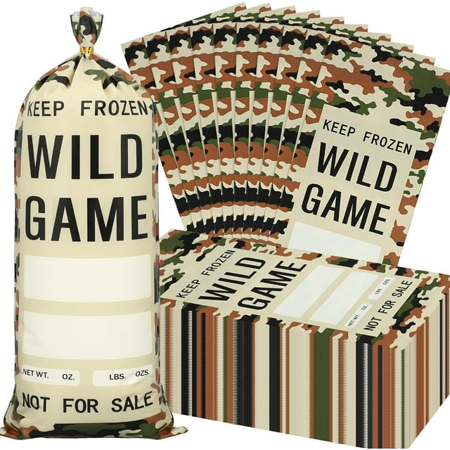 100 Pack Wild Game Bags for Freezer Storage 1 Lb Ground Meat Bags Wild Game Meats Processing Bag for Packaging Meat Preventing Freezer Burn