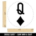 thumbnail image 2 of Queen of Diamonds Card Suit Self-Inking Rubber Stamp Ink Stamper - Orange Ink - Mini 1/2 Inch, 2 of 7