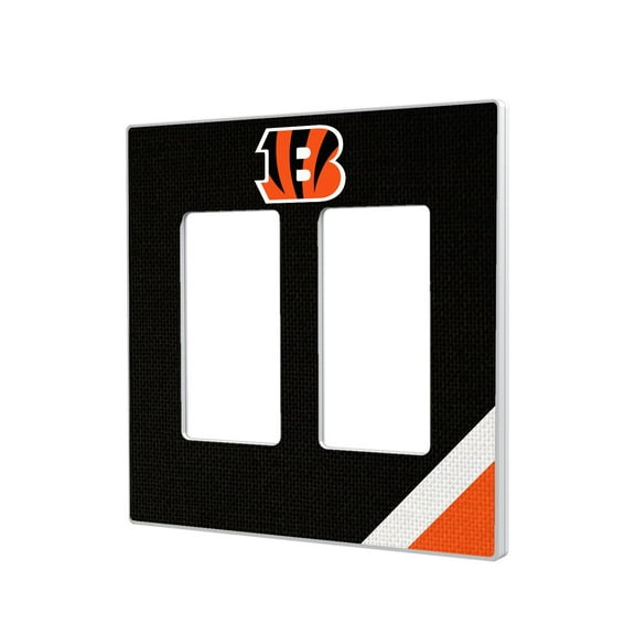 Cincinnati Bengals Diagonal Stripe Double Rocker Light Switch Plate