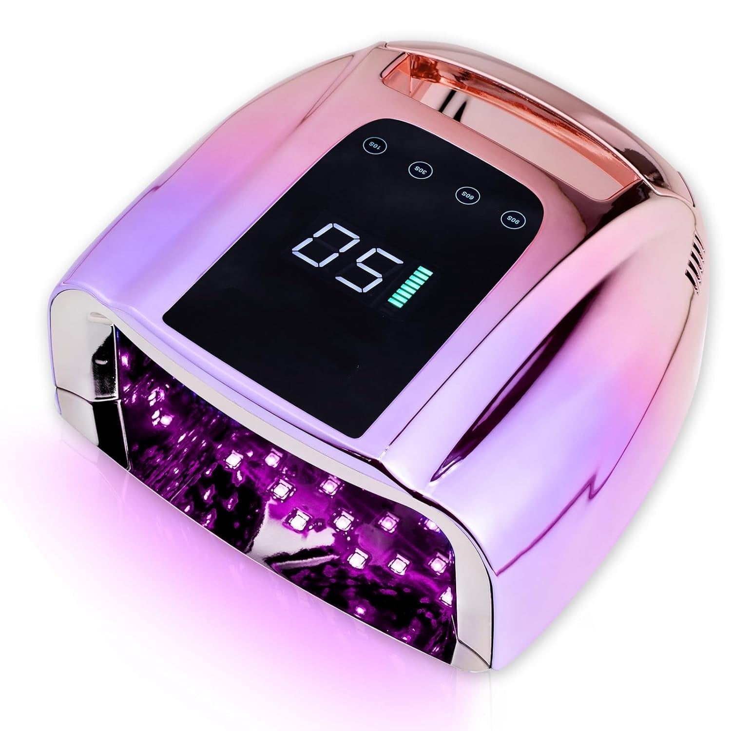 Professional Rechargeable 96W UV LED Portable Cordless UV Light for Nail Lamp Machine with Removable Stainless Steel Bottom,4 Timer Setting and Smart Sensor Nail Dryer