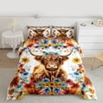 thumbnail image 2 of Castle Fairy Teens Boys Girls Brown Highland Cow 3 Pieces Queen Comforter Set,Rustic Farmhouse Animal Ultra Soft Bedding Sets,Floral Flowers Vintage Aesthetic Bedding Comforter Set Breathable, 2 of 8