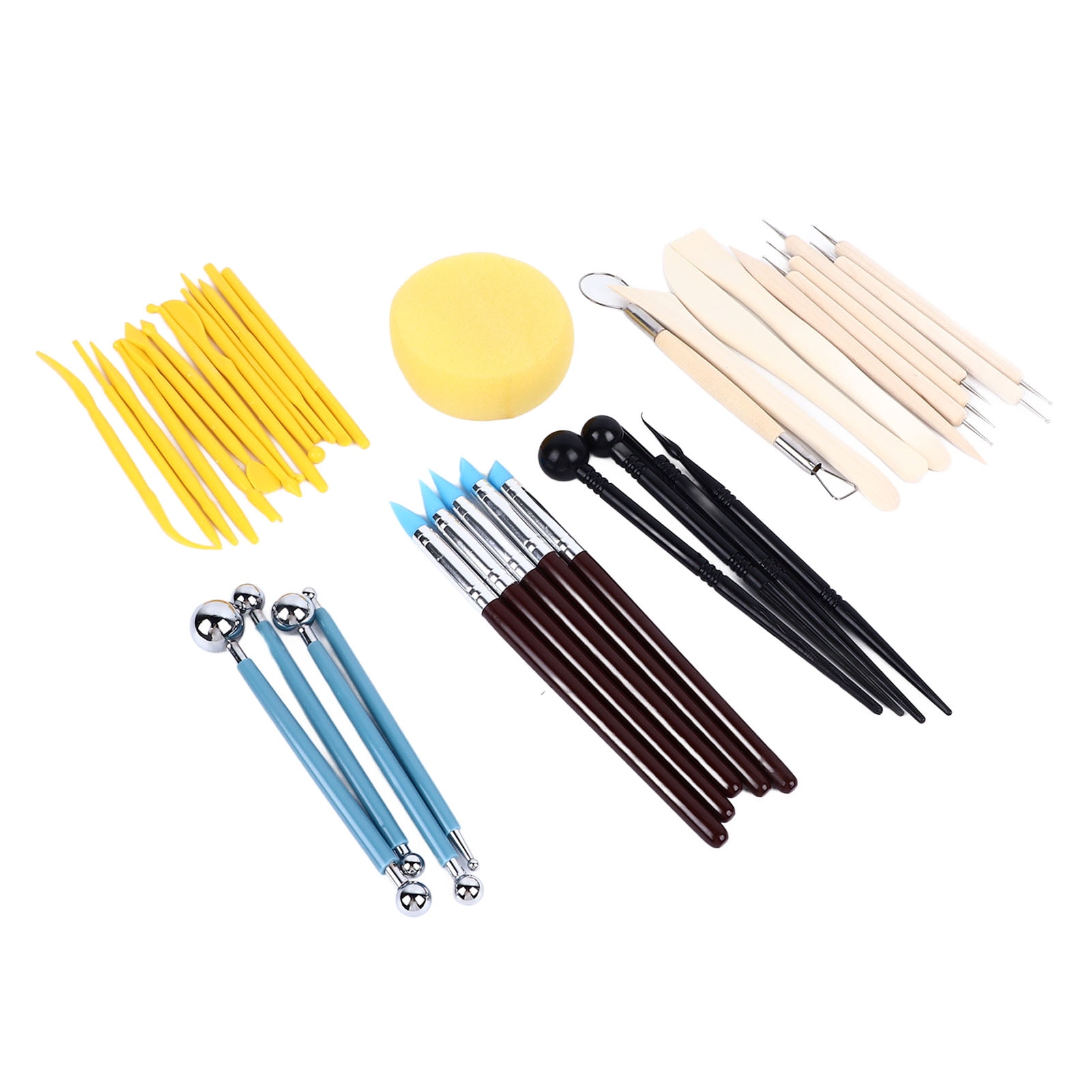 Polymer Clay Tools Kit, Multipurpose 38pcs Ergonomic Handle Professional Air Dry Clay Tool Set Ball Stylus  for Drawing for Modeling