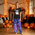 thumbnail image 2 of Halloween Family Matching Pajamas Sets, Short Sleeve Top and Shorts Set Matching Sleepwear, Spooky Pumpkin Casual Home Pjs Loungewear, Holiday Party Daily Relaxation Nightwear for Family, 2 of 7