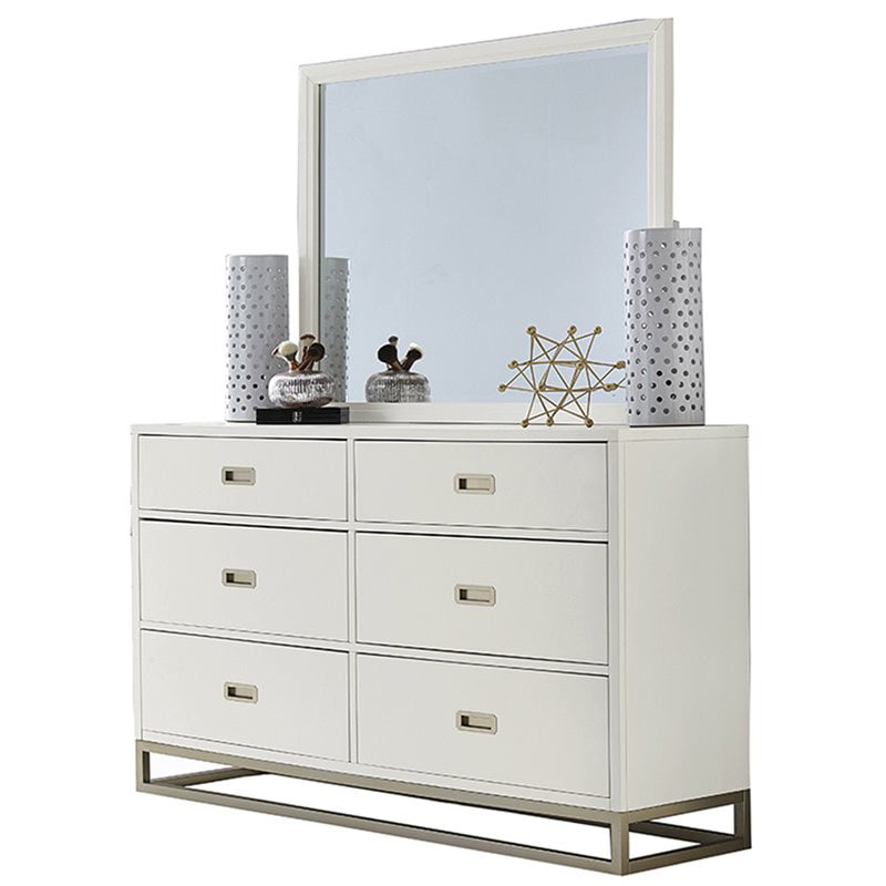 Ne Kids Tinley Park 6 Drawer Dresser With Mirror In Soft White