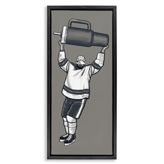 Stupell Industries Contemporary Black Floating Frame Canvas Art, 11 x 25, by Jedco Brands Inc.