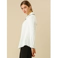 thumbnail image 4 of INSPIRE CHIC Women's Sweet Ruffle Peter Pan Collar Button Up Work Shirts, 4 of 6